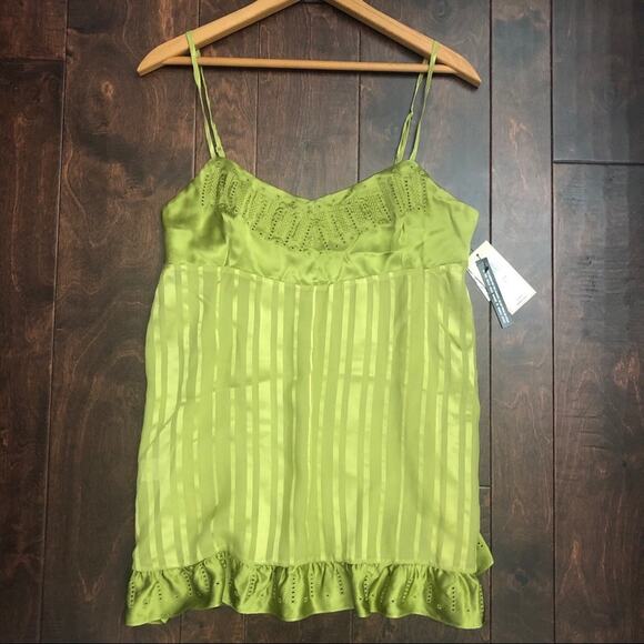 BCBG MaxAzria runway green silk camisole M - Picture 1 of 10